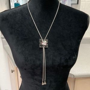 🌸 VNT Flower Lariat Necklace Sterling Silver